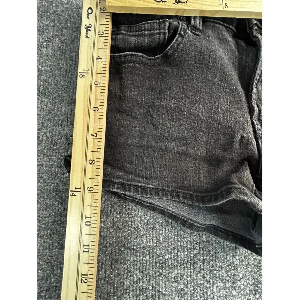 American Eagle AEO Denim X4 Women’s 0 Black Cuffed Jean Shorts